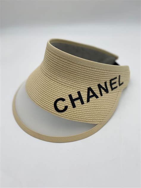 chanel sun visor|chanel hats.